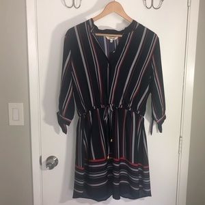 Navy red and white dress